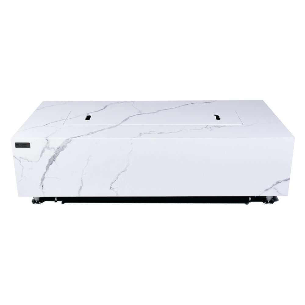Carrara Outdoor Bianco White Fire Pit Table - Select Fuel Type