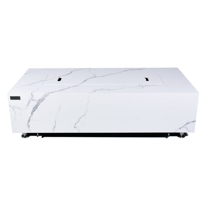 Carrara Outdoor Bianco White Fire Pit Table - Select Fuel Type