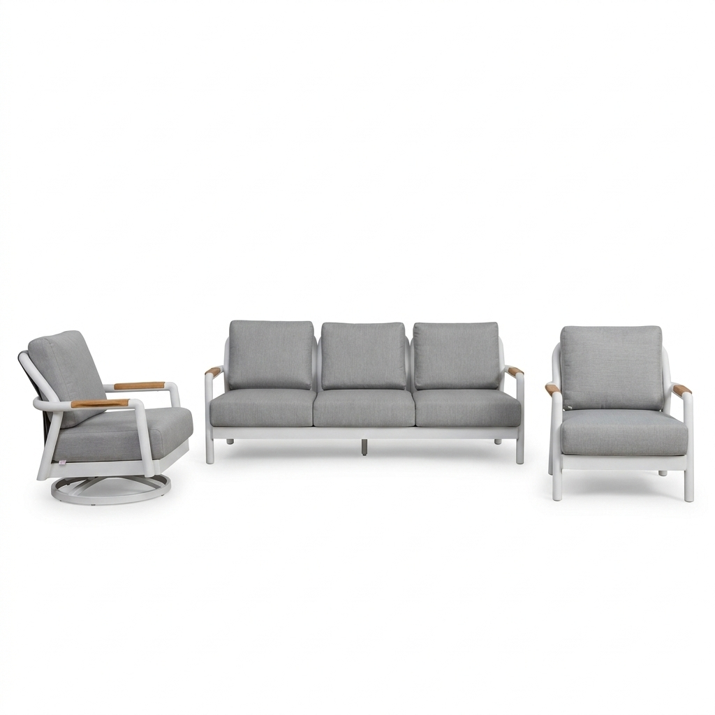 Santorini 3-Piece Aluminum Outdoor Patio Furniture Set