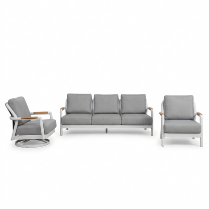 Santorini 3-Piece Aluminum Outdoor Patio Furniture Set