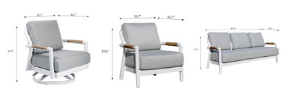 Santorini 3-Piece Aluminum Outdoor Patio Furniture Set