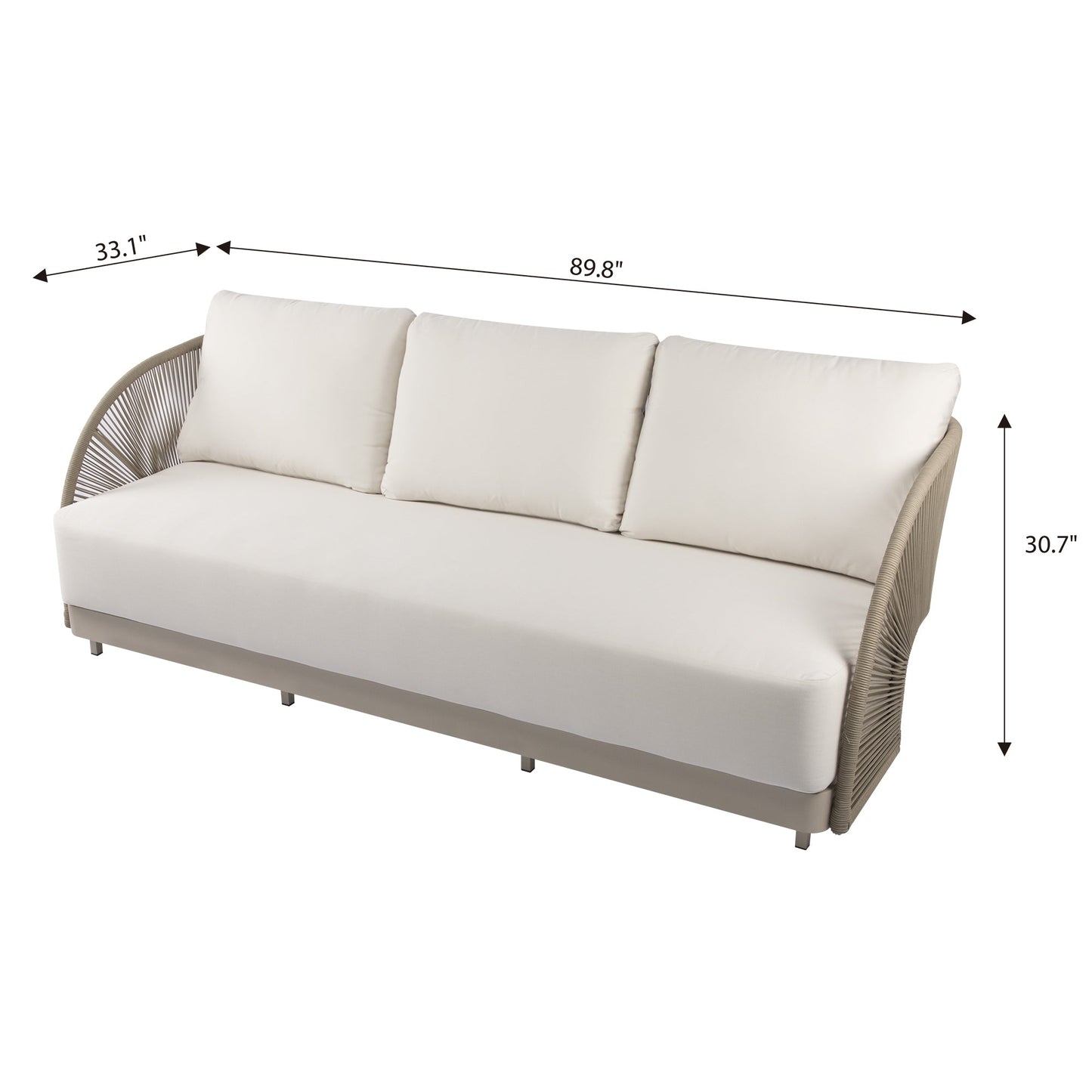 Malibu Outdoor Patio 3 Seat Sofa