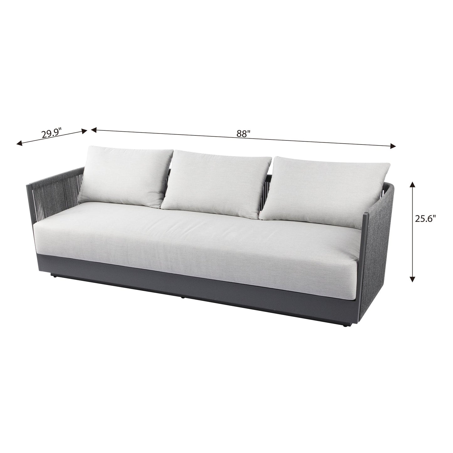Capri Outdoor Patio 3 Seat Sofa
