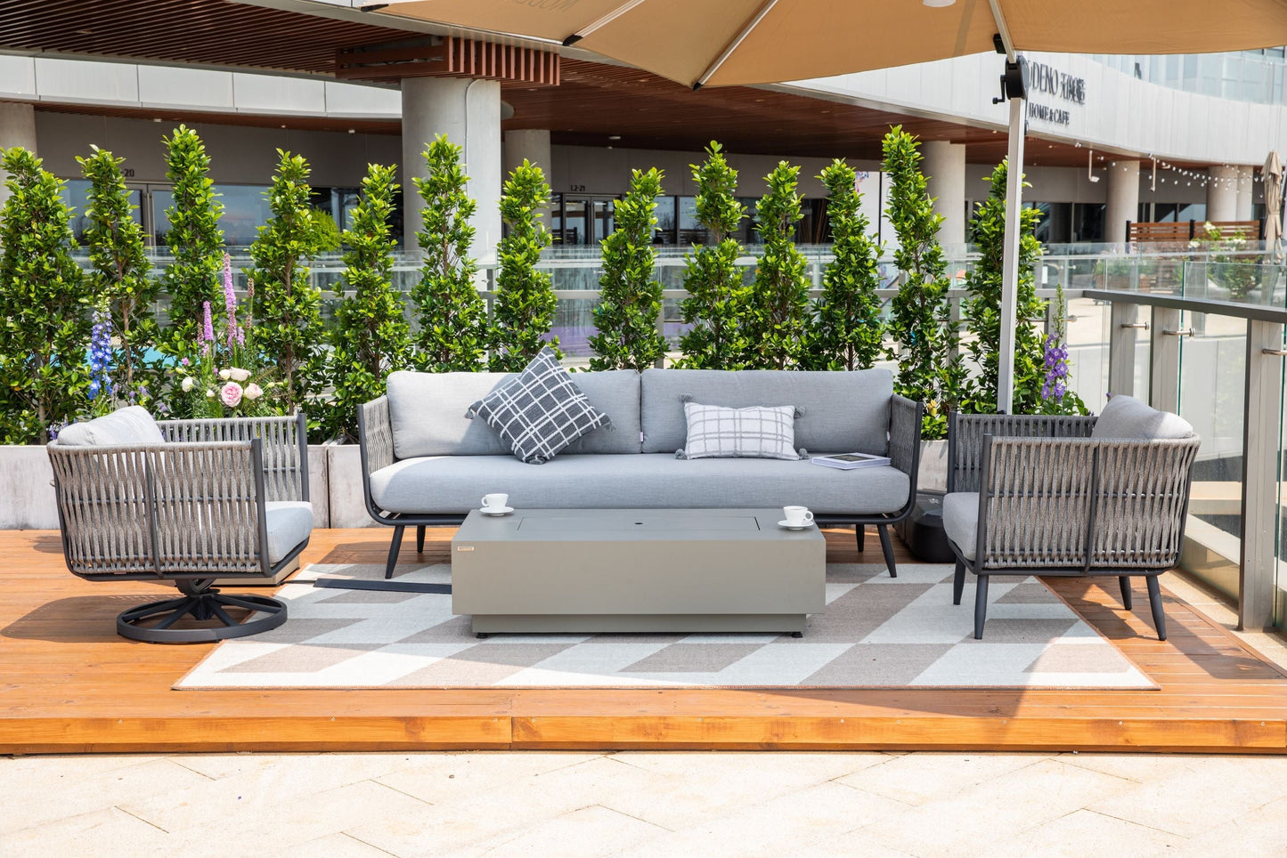 Milano 3-Piece Aluminum Outdoor Patio Furniture Set