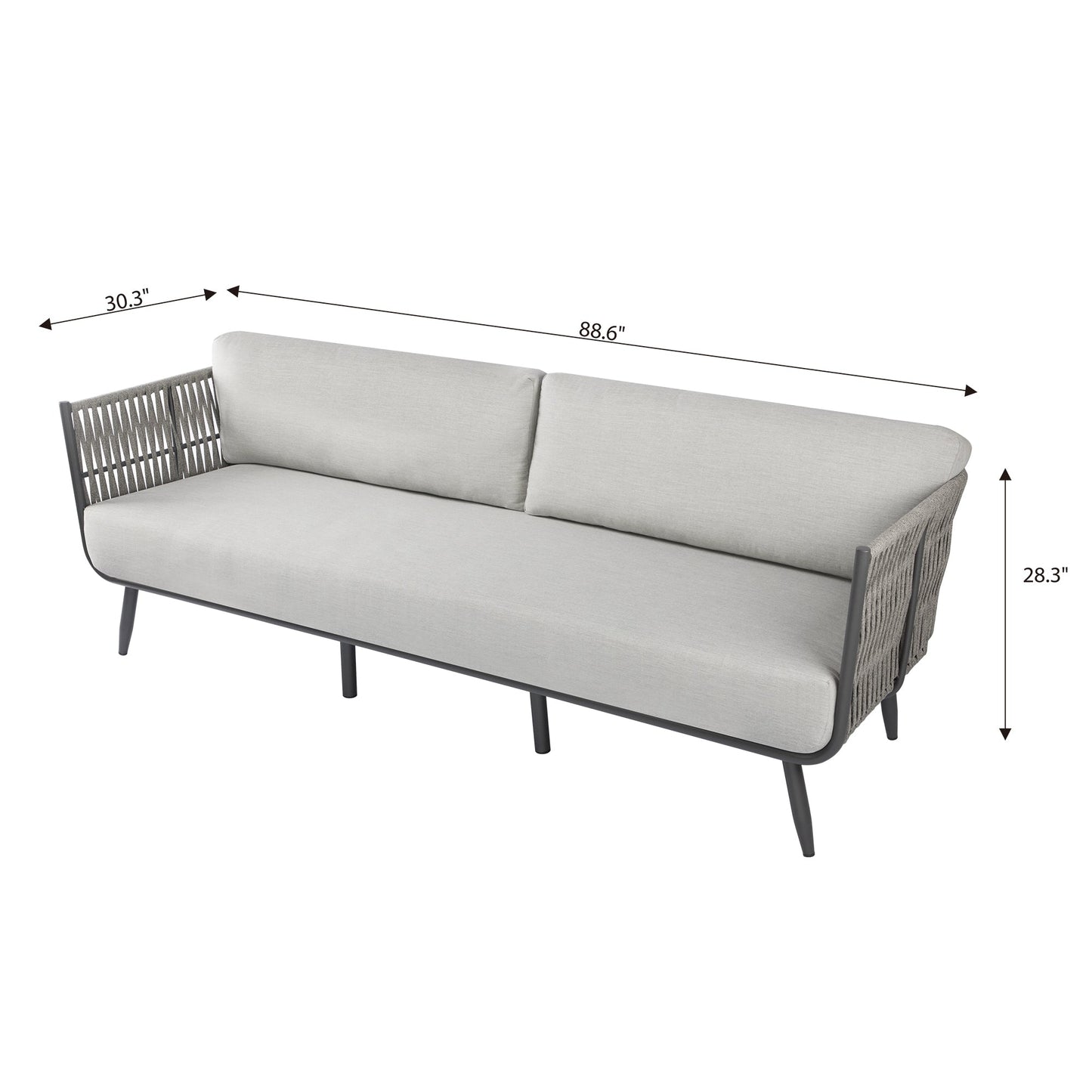 Milano Outdoor Patio 3 Seat Sofa