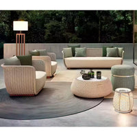Outdoor Patio Lounge Set Built to Last, Handwoven All-Weather Wicker, Powder-Coated Aluminum, 5-Piece