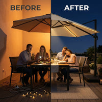 Solaraire Nocturne Solar-LED Cantilever Umbrella — Before & After