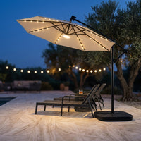 Solaraire Nocturne Solar-LED Cantilever Umbrella — Studio Shot