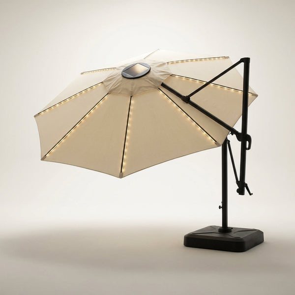Solaraire Nocturne Solar-LED Cantilever Umbrella — Studio Shot