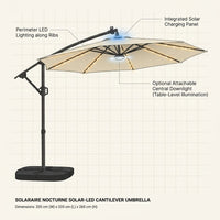 Solaraire Nocturne Solar-LED Cantilever Umbrella — How It Works