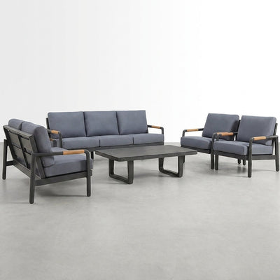 Outdoor Lounge Set Built to Last, Powder-Coated Aluminum Frame, All-Weather Cushions, 4-Piece Patio Set