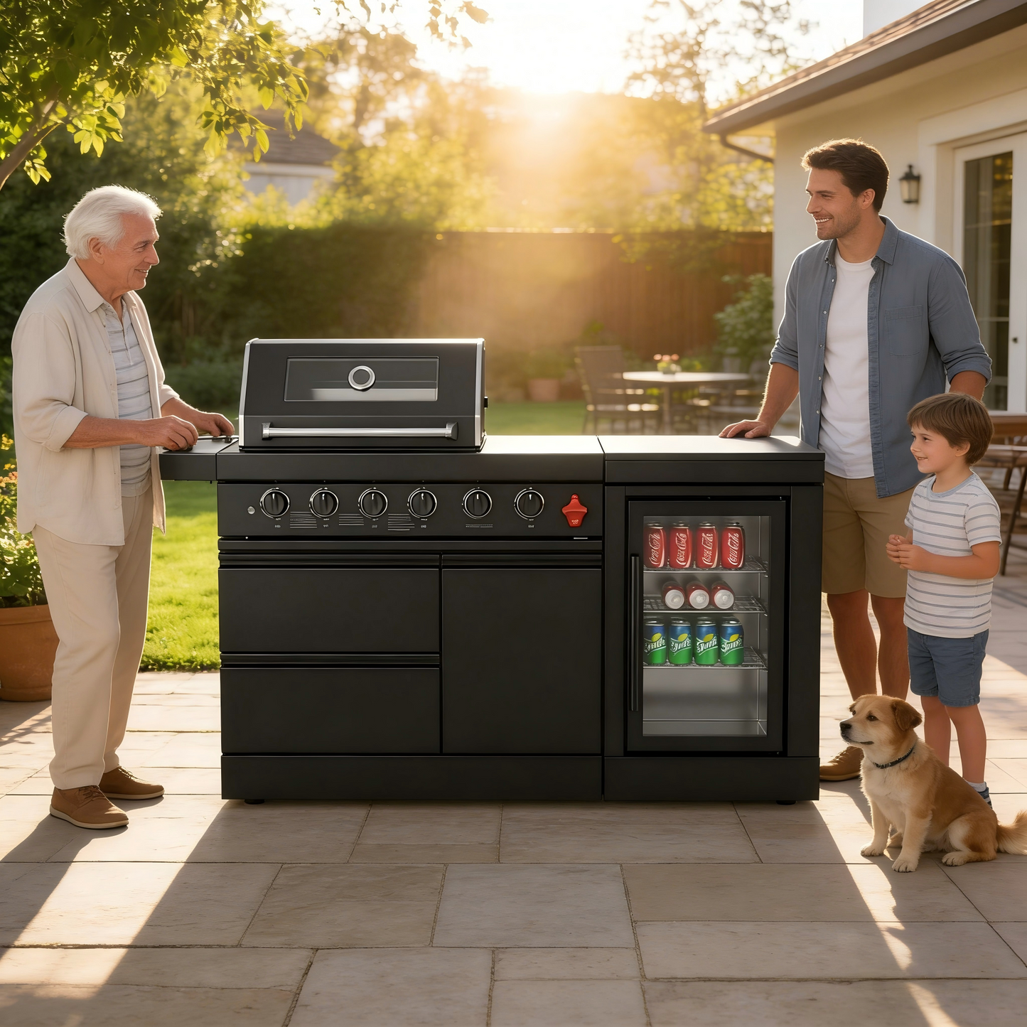 65-Inch 4-Burner Stainless Steel Propane Gas Outdoor Kitchen Barbecue Island Grill