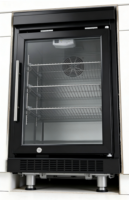 Black Single Door Fridge Cabinet Outdoor Kitchen Islands