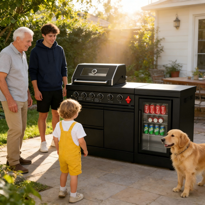 65-Inch 4-Burner Stainless Steel Propane Gas Outdoor Kitchen Barbecue Island Grill
