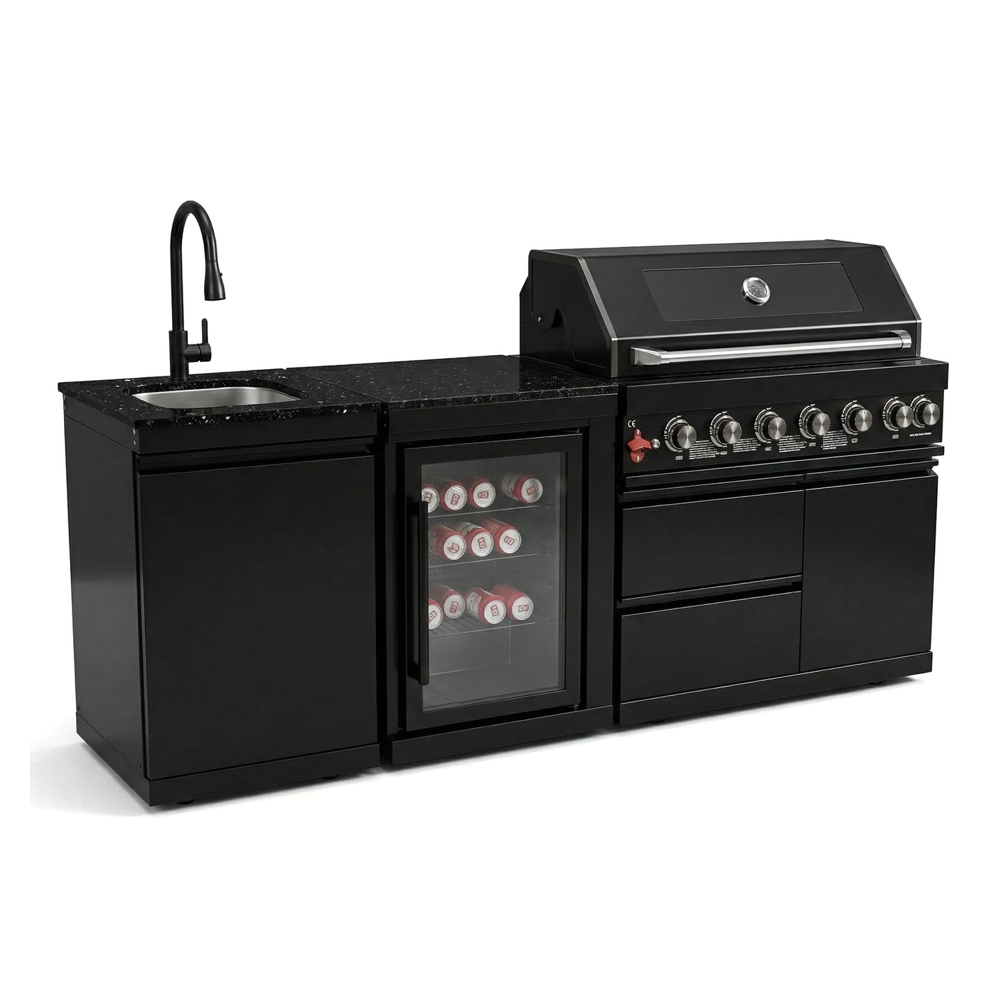 6-Burner Stainless Steel Propane Gas Outdoor Kitchen Barbecue Island Grill