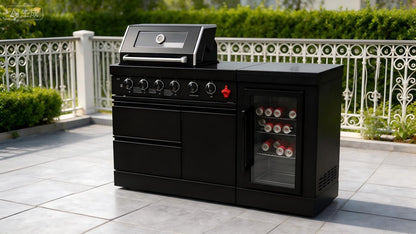 65-Inch 4-Burner Stainless Steel Propane Gas Outdoor Kitchen Barbecue Island Grill