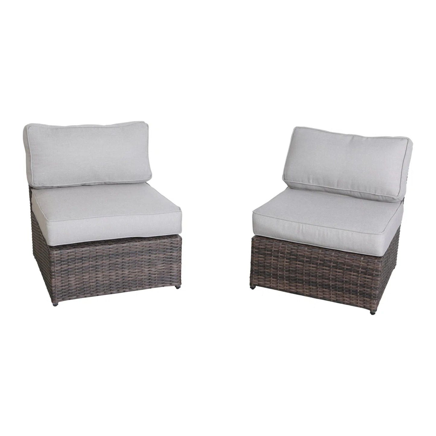 Patio Seating Set With Cushions And Fire Pit - Brown