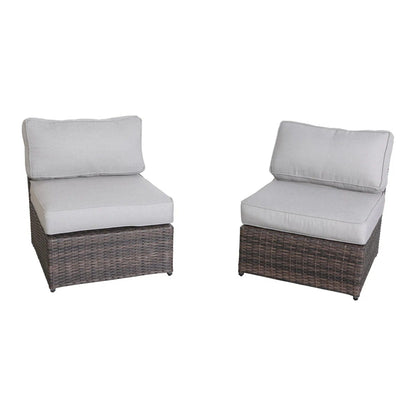 Patio Seating Set With Cushions And Fire Pit - Brown