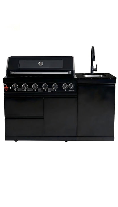 62.6 Inch 6-Burner Deluxe Stainless Steel Propane Gas Outdoor Kitchen Barbecue Island Grill