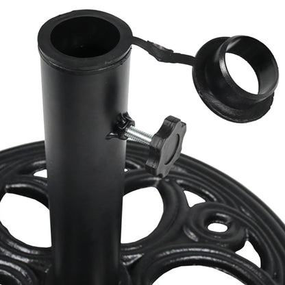 Sunnydaze 18-Inch Round Cast Iron Umbrella Base - Black