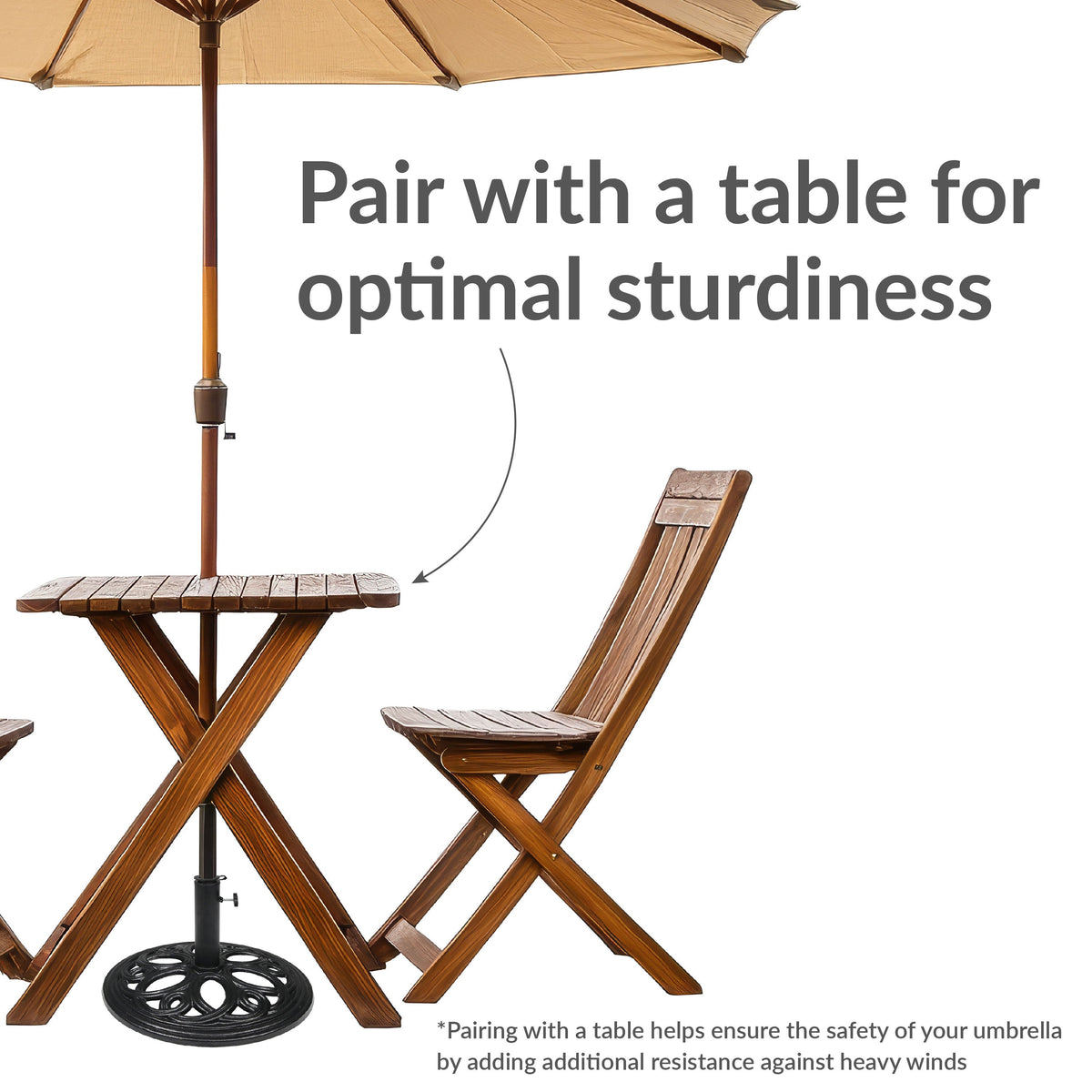 Sunnydaze 18-Inch Round Cast Iron Umbrella Base - Black
