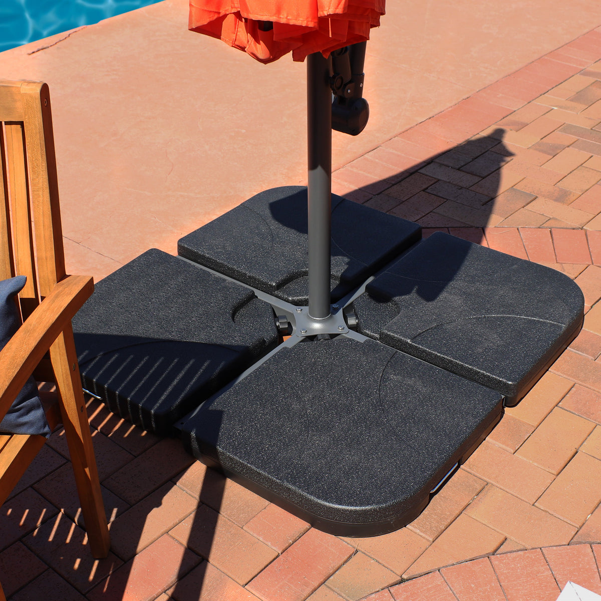 Sunnydaze 10' Offset Patio Umbrella with Cantilever and Cross Base