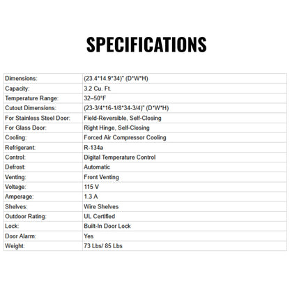 Summerset 15-Inch Outdoor Rated Fridge [RFR-15G/S] (SAK62584)